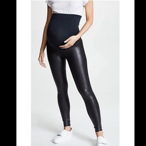 SPANX Mama Faux Leather Leggings Black